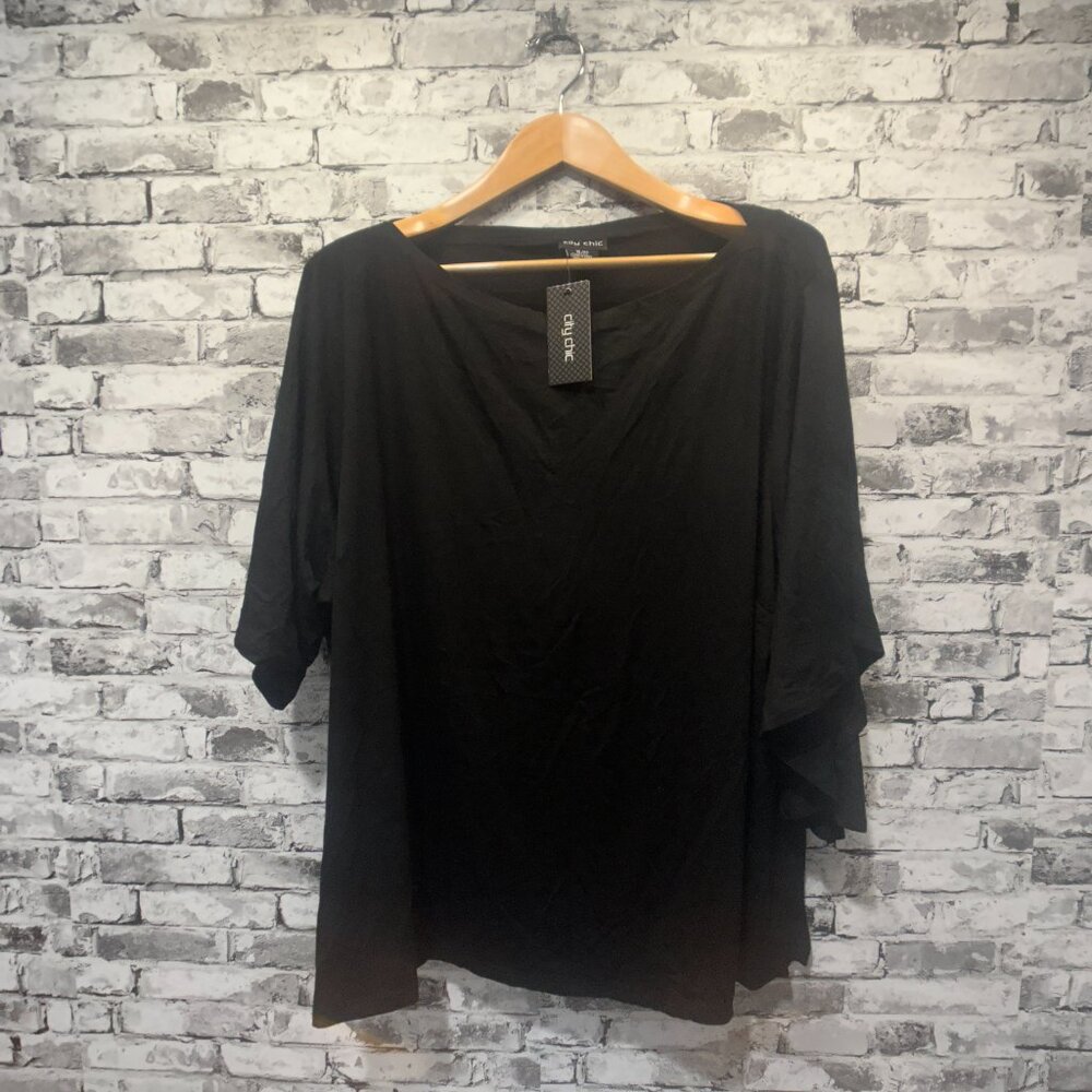 NWT City Chic Women’s Top Genesis Black Blouse Size XL/22